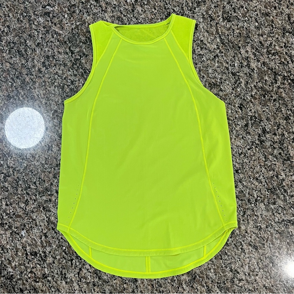 LULULEMON Sculpt Tank Top Mesh Panels High Visibility Neon Yellow No Tag